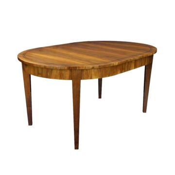 Biedermeier Tisch oval Nussbaum ausziehbar