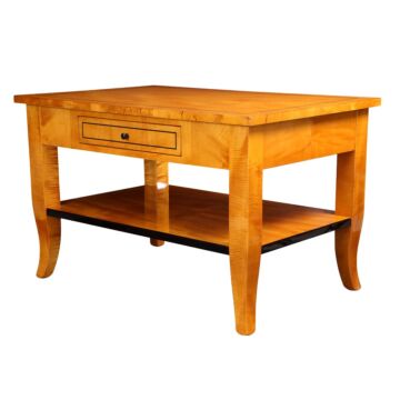 Biedermeier Couchtisch Birke mit Ablage