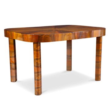 eleganter Art Deco Ausziehtisch Nussbaum
