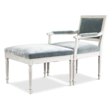 Sessel im Louis Seize Stil Chaise Lounge antikweiß