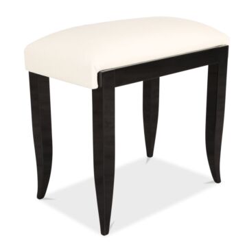 Art Dèco Hocker schwarz mit Leder
