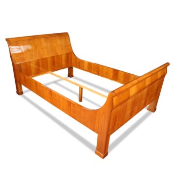 Biedermeier Bett Kirschbaum Schlittenbett