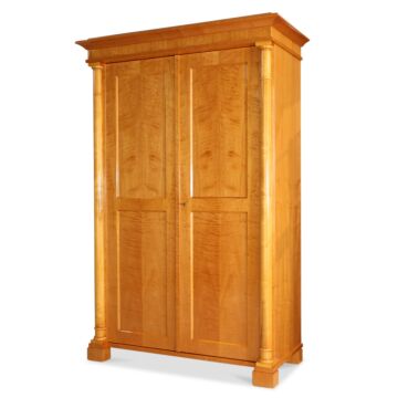 Biedermeier Schrank Birke mit Säulen