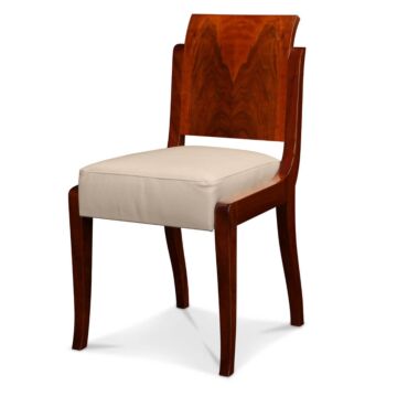 Art Deco Stuhl Nussbaum mit Lederpolster