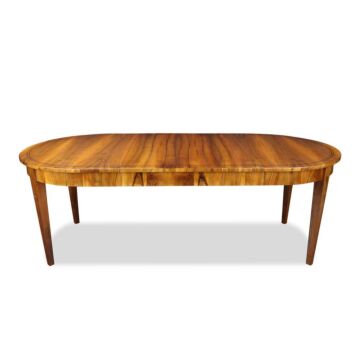 Biedermeier Kulissentisch oval Nussbaum
