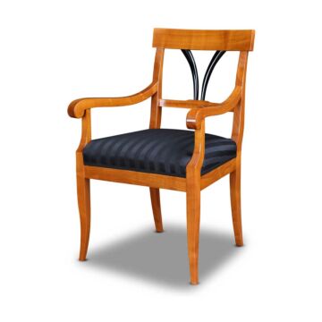 Biedermeier Holzstuhl Kirsche mit Armlehne