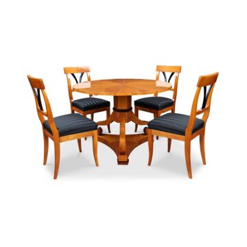 Biedermeier Tisch rund mit Stühlen Kirsche