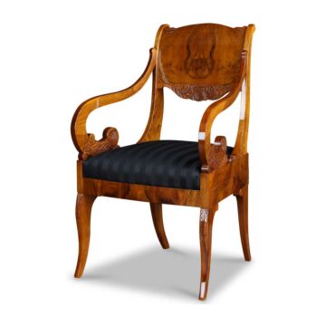 Biedermeier Armlehnstuhl Nussbaum