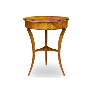 Biedermeier Beistelltisch Birke rund