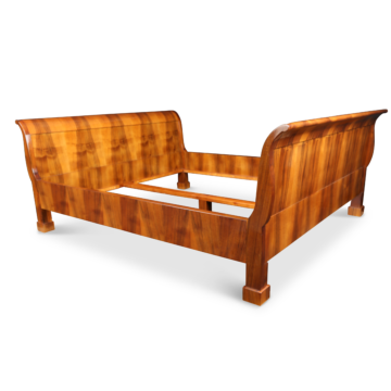 Biedermeier Bett Nussbaum Schlittenbett