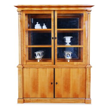 Säulenvitrine Kirschbaum Biedermeier