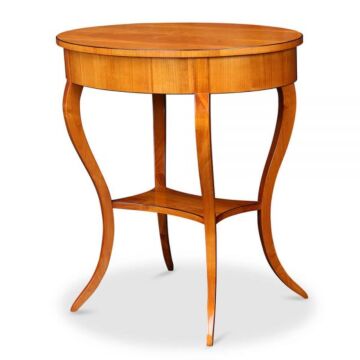 Ovaler Biedermeier Beistelltisch Kirsche