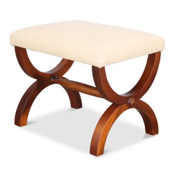 massiver Nussbaum Hocker mit Lederpolster