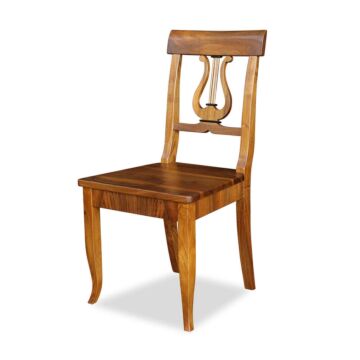 Biedermeier Stuhl mit Brettsitz Nussbaum