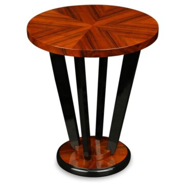 Beistelltisch rund Nussbaum im Art Deco Stil